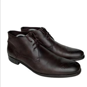 John Varvatos USA Brown Leather Wingtip Dress Ankle Boot Size 9.5M